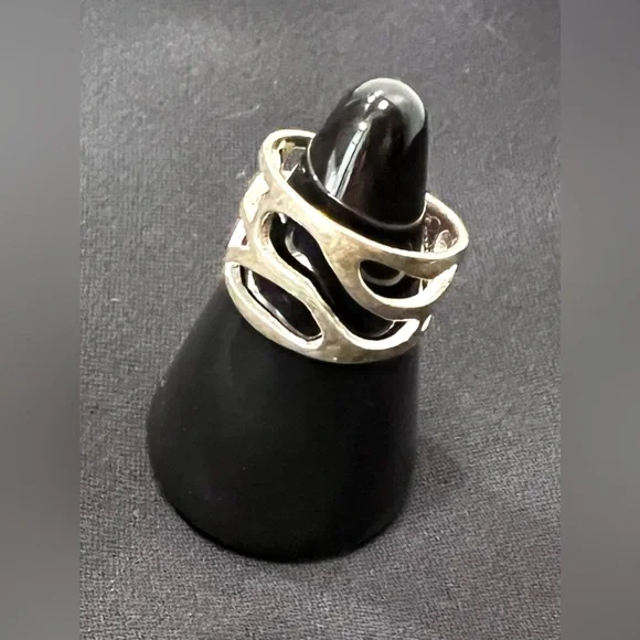 Sterling Silver Open Wave Wide Band Ring - Picture 2 of 6